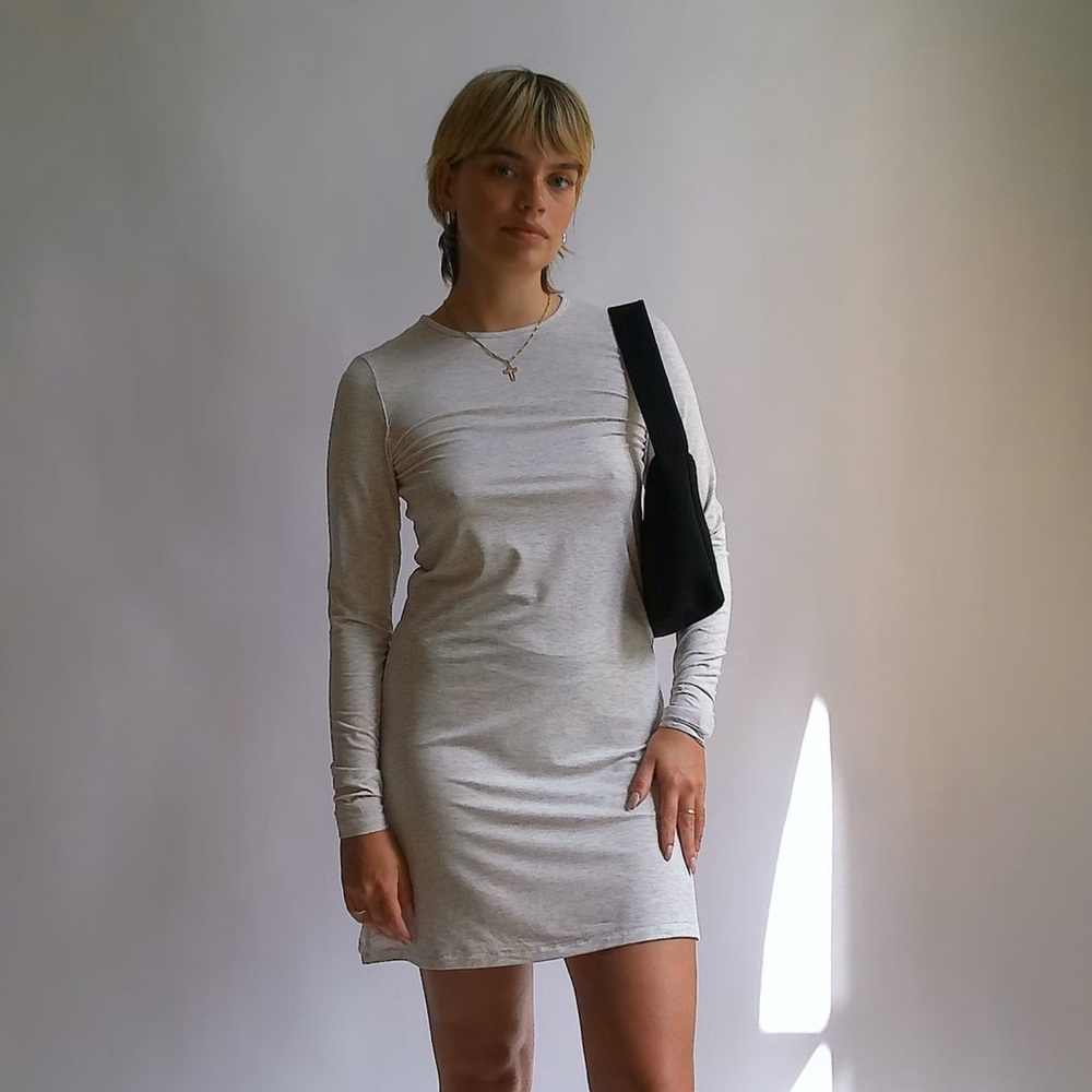 Djerf Avenue Daily Long Sleeve Dress Gray